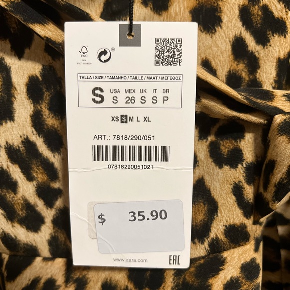 Animal print split skirt. Size small. New. Zara - Picture 3 of 5